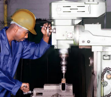 man operating machinery